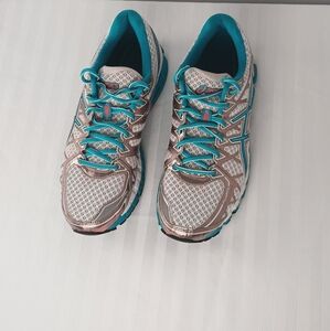 Asics-Gel Kayano 20 Teal Gold Accents Size 10